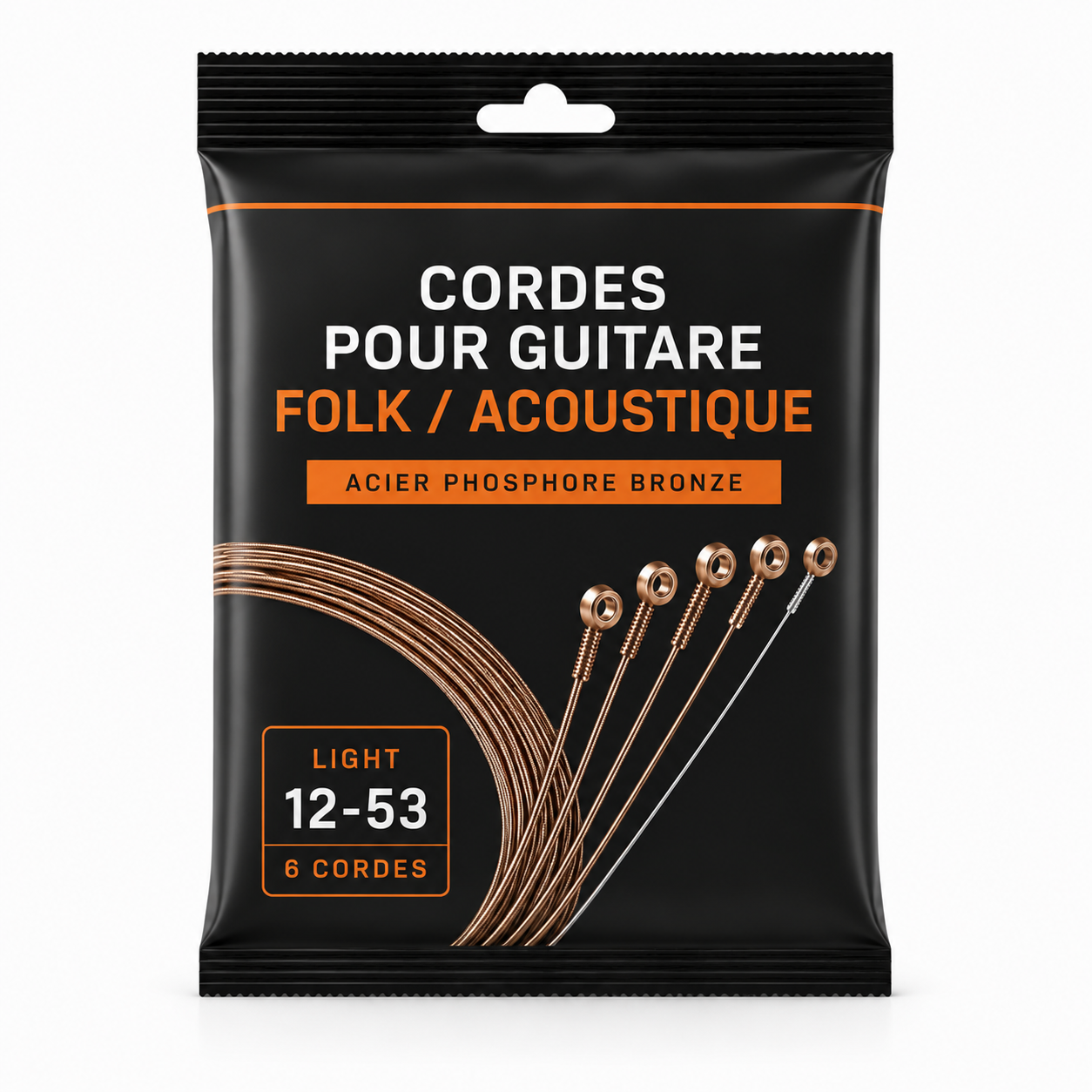 Jeu de 6 cordes acier AMROVA pour guitare folk
