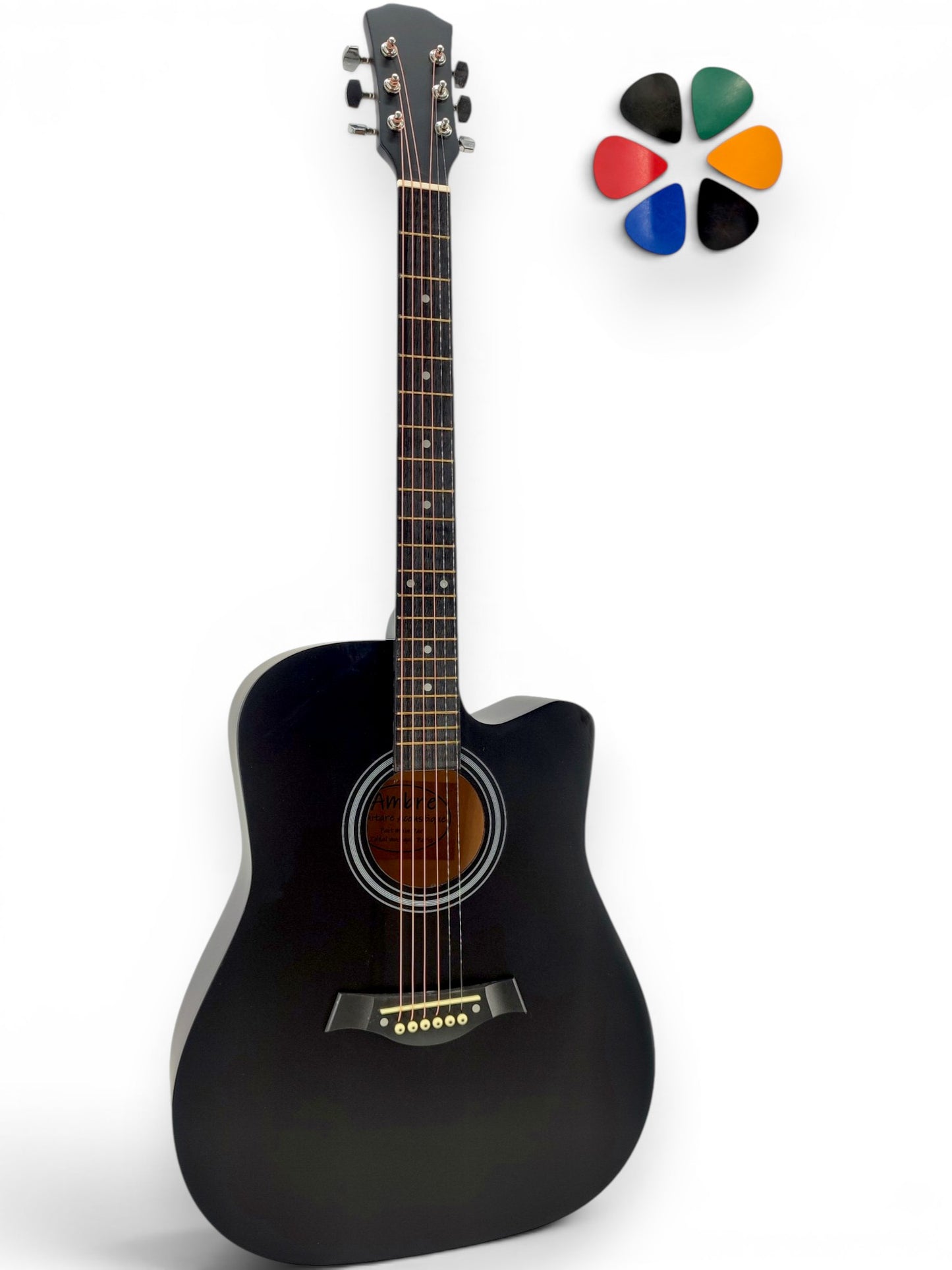 Guitare folk adulte AMROVA 41 pouces, guitare seule — coloris noir