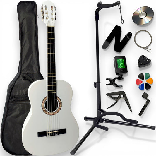 Guitare classique 1/2 enfant AMROVA — 11 accessoires + support au sol