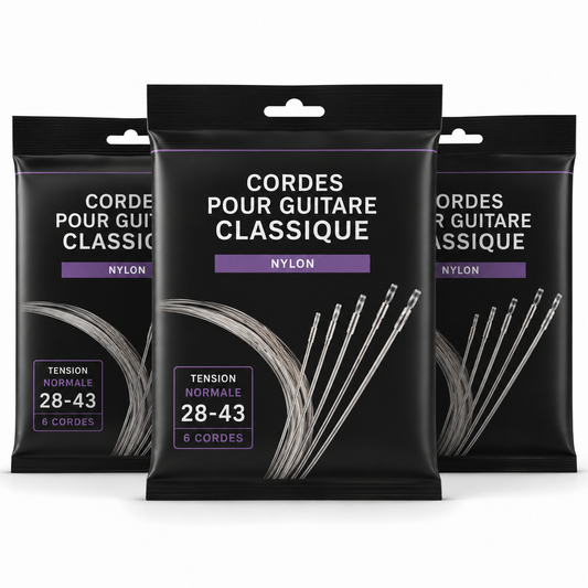 Lot de 3 jeux de cordes nylon AMROVA pour guitare classique