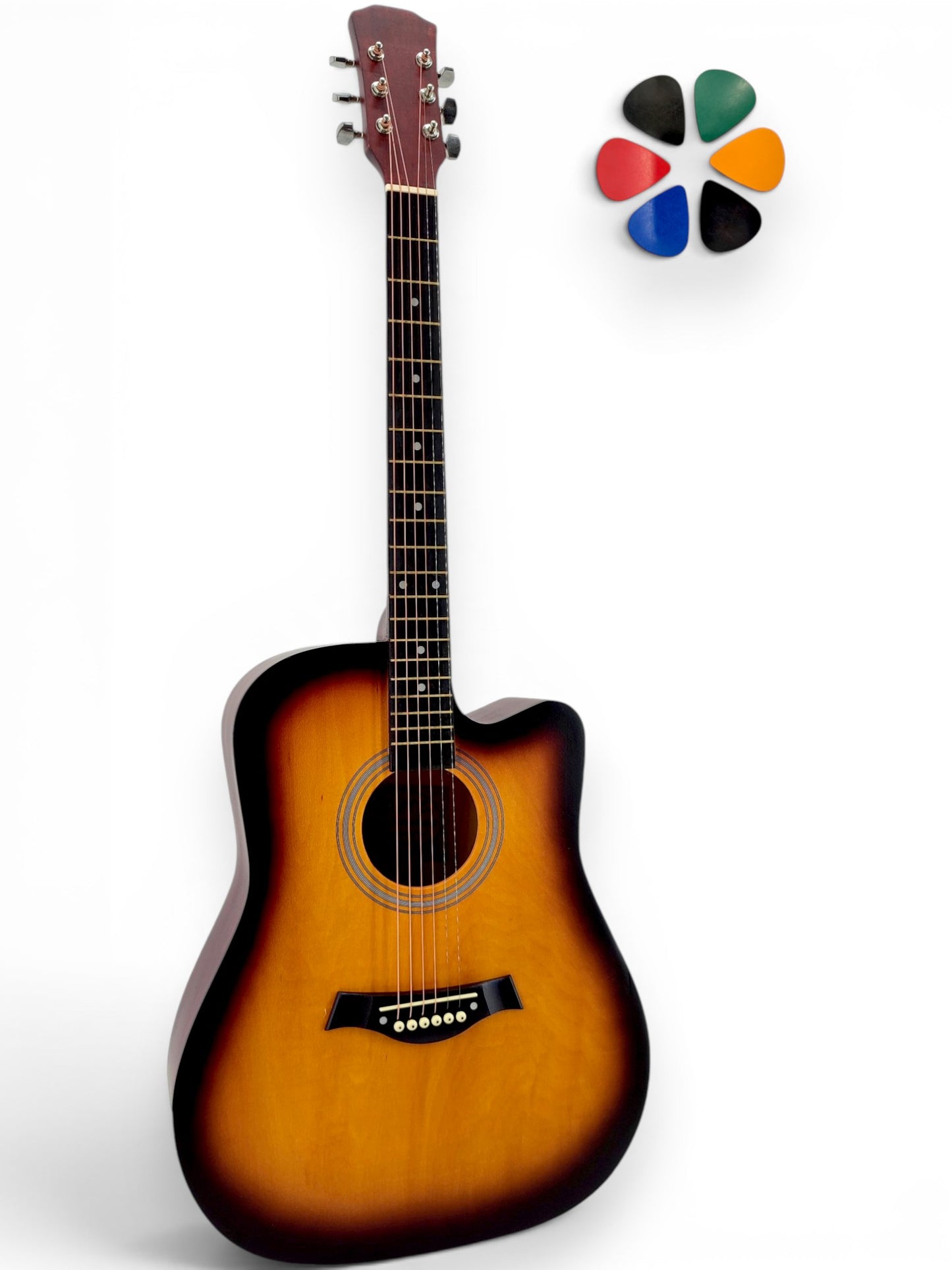 Guitare folk adulte AMROVA 41 pouces, guitare seule — coloris sunburst