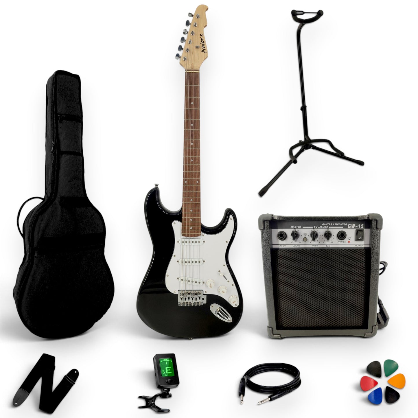 Pack guitare électrique adulte AMROVA — Complet (avec ampli 15 W)
