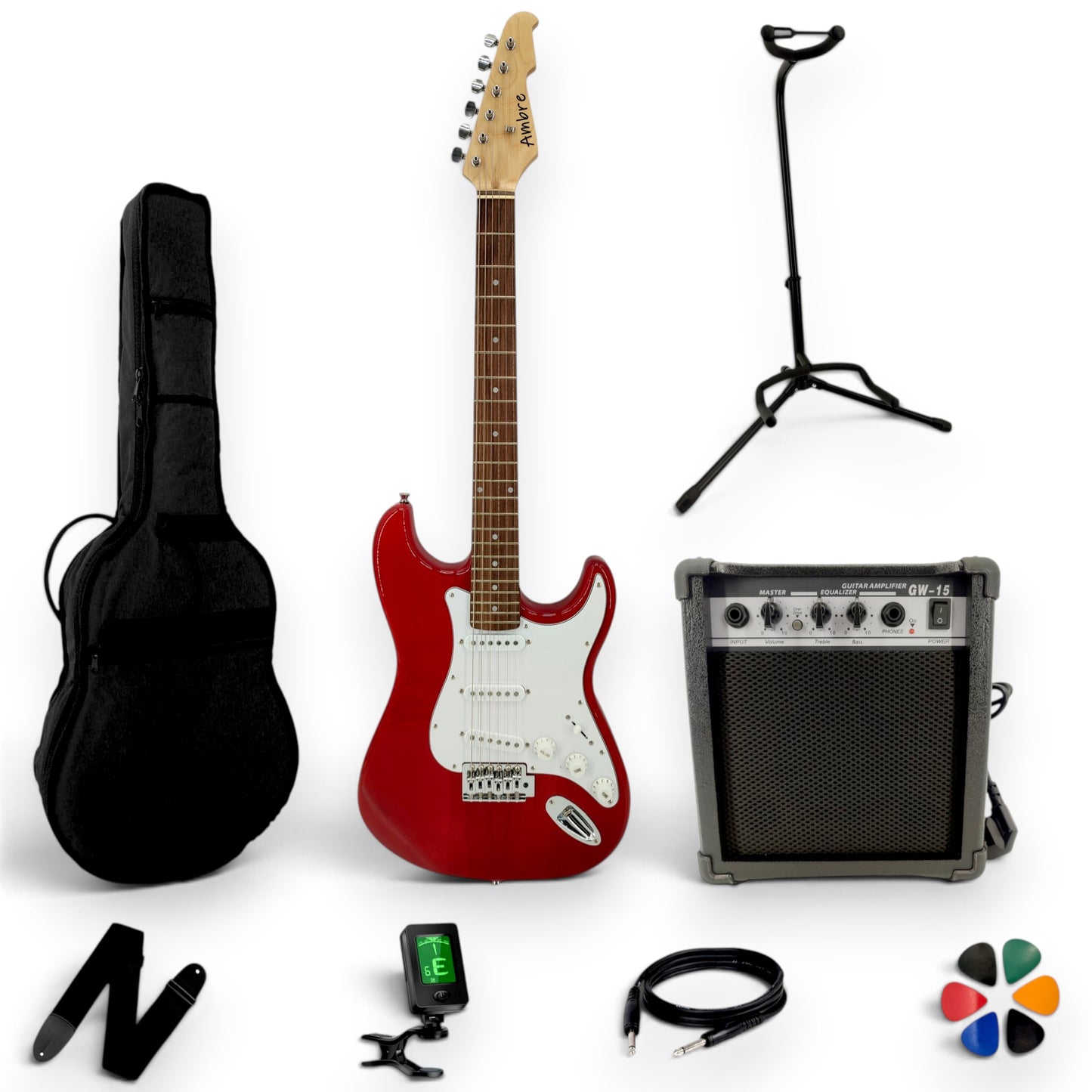 Pack guitare électrique adulte AMROVA — Complet (avec ampli 15 W)