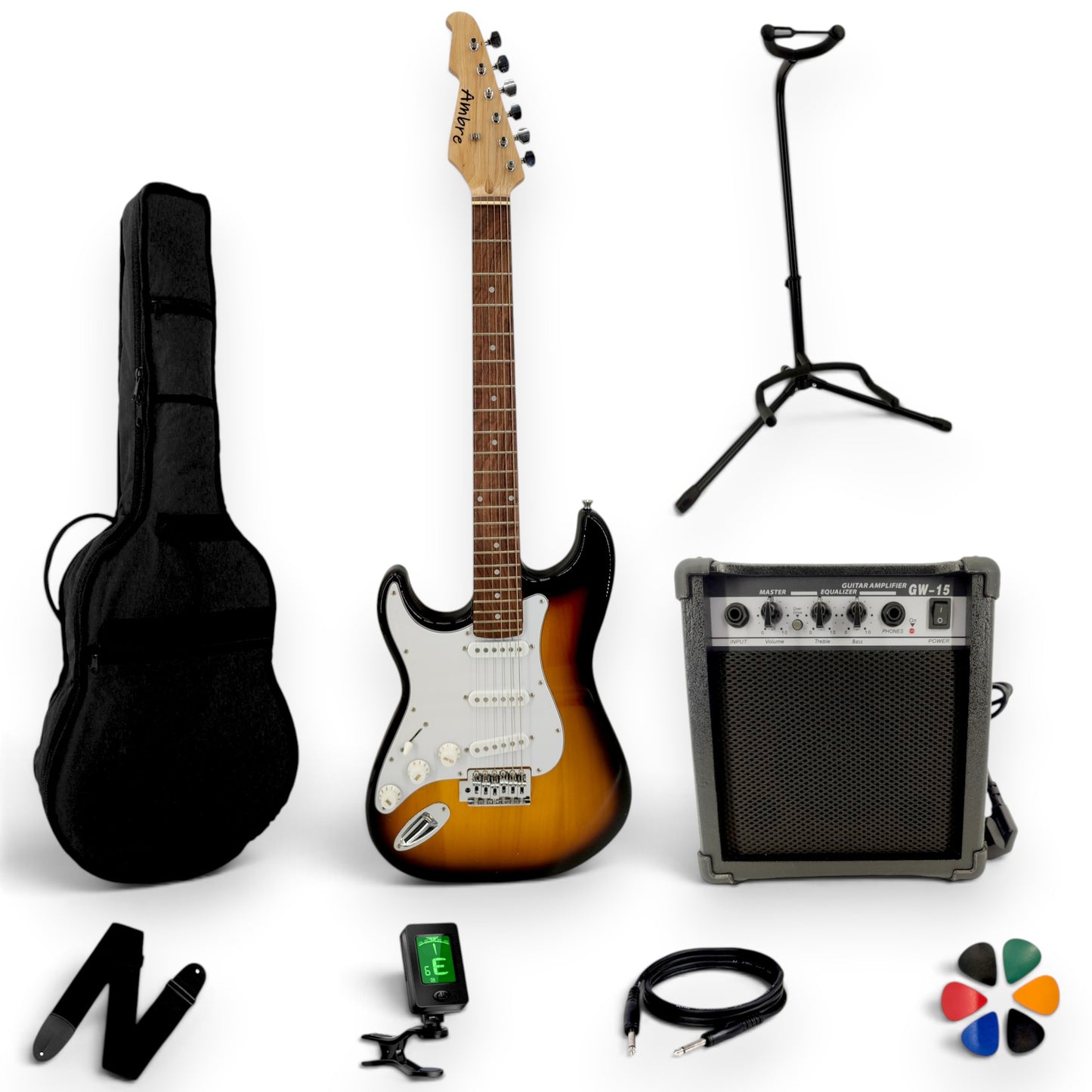 Pack guitare électrique adulte AMROVA — Complet (avec ampli 15 W)