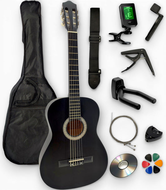 AMROVA Pack Guitare Classique — 11 Accessoires + Support Mural