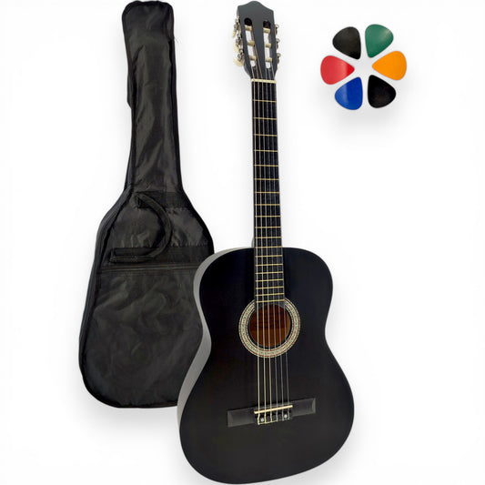 Guitare classique AMROVA avec housse et 6 médiators — coloris noir