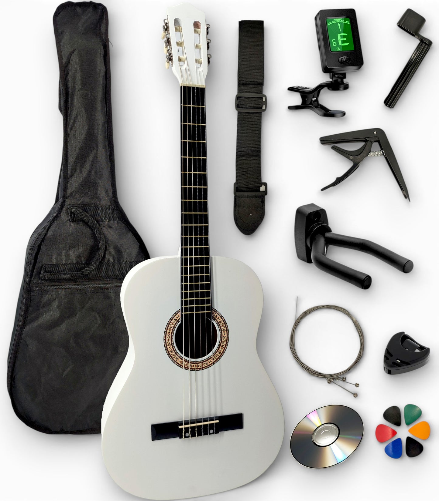 Guitare classique 4/4 adulte AMROVA — 11 accessoires + support mural