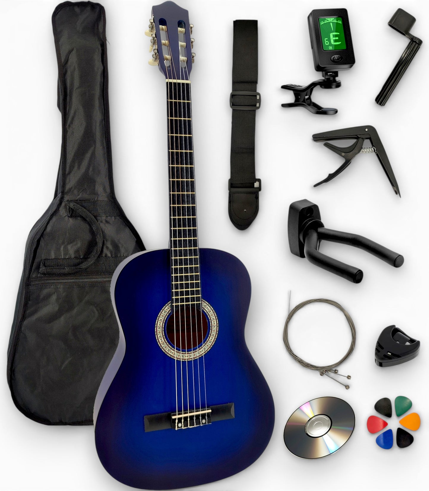 Guitare classique 4/4 adulte AMROVA — 11 accessoires + support mural