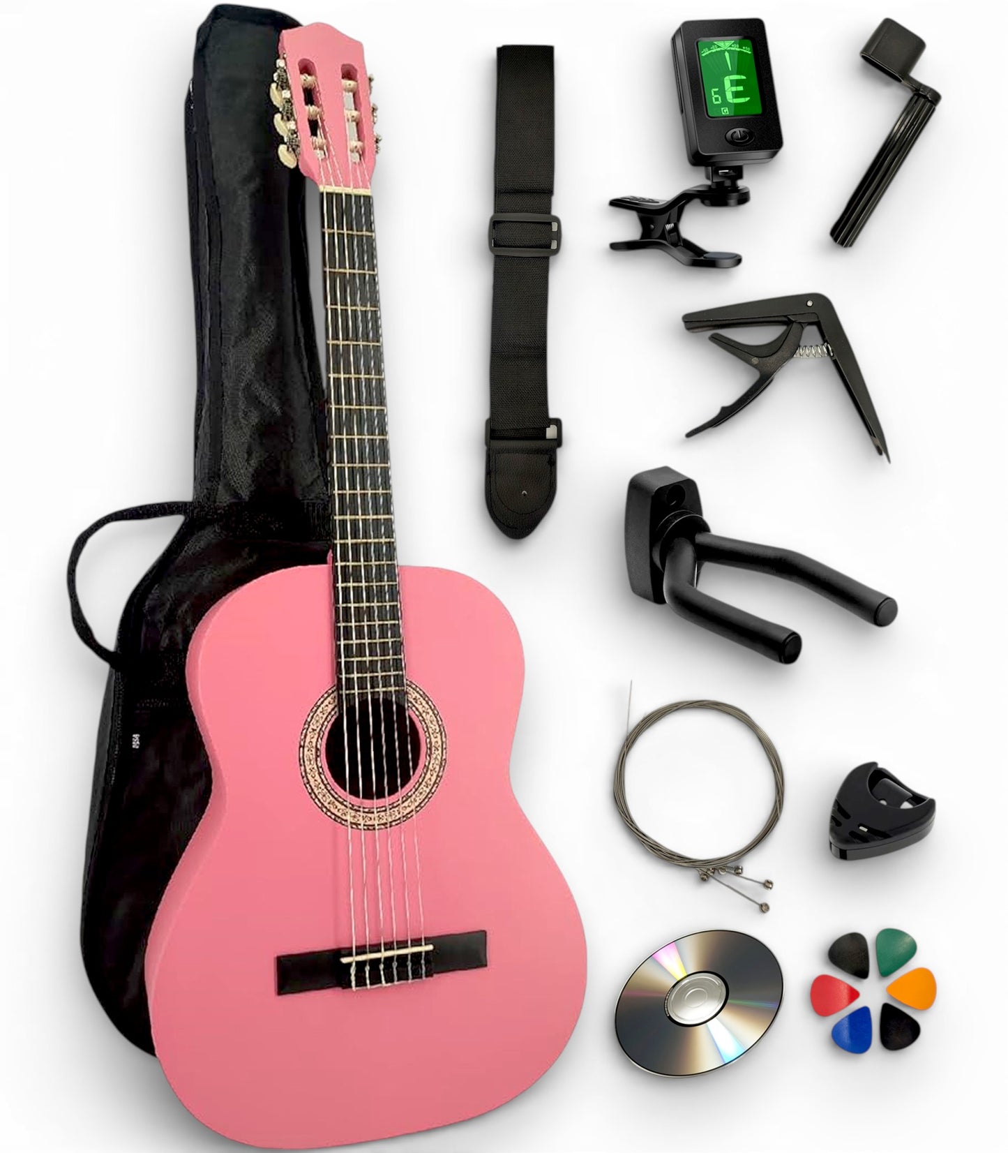 Guitare classique 4/4 adulte AMROVA — 11 accessoires + support mural